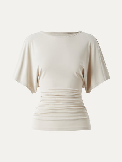 Batwing Ruched Waist-Cinching Top