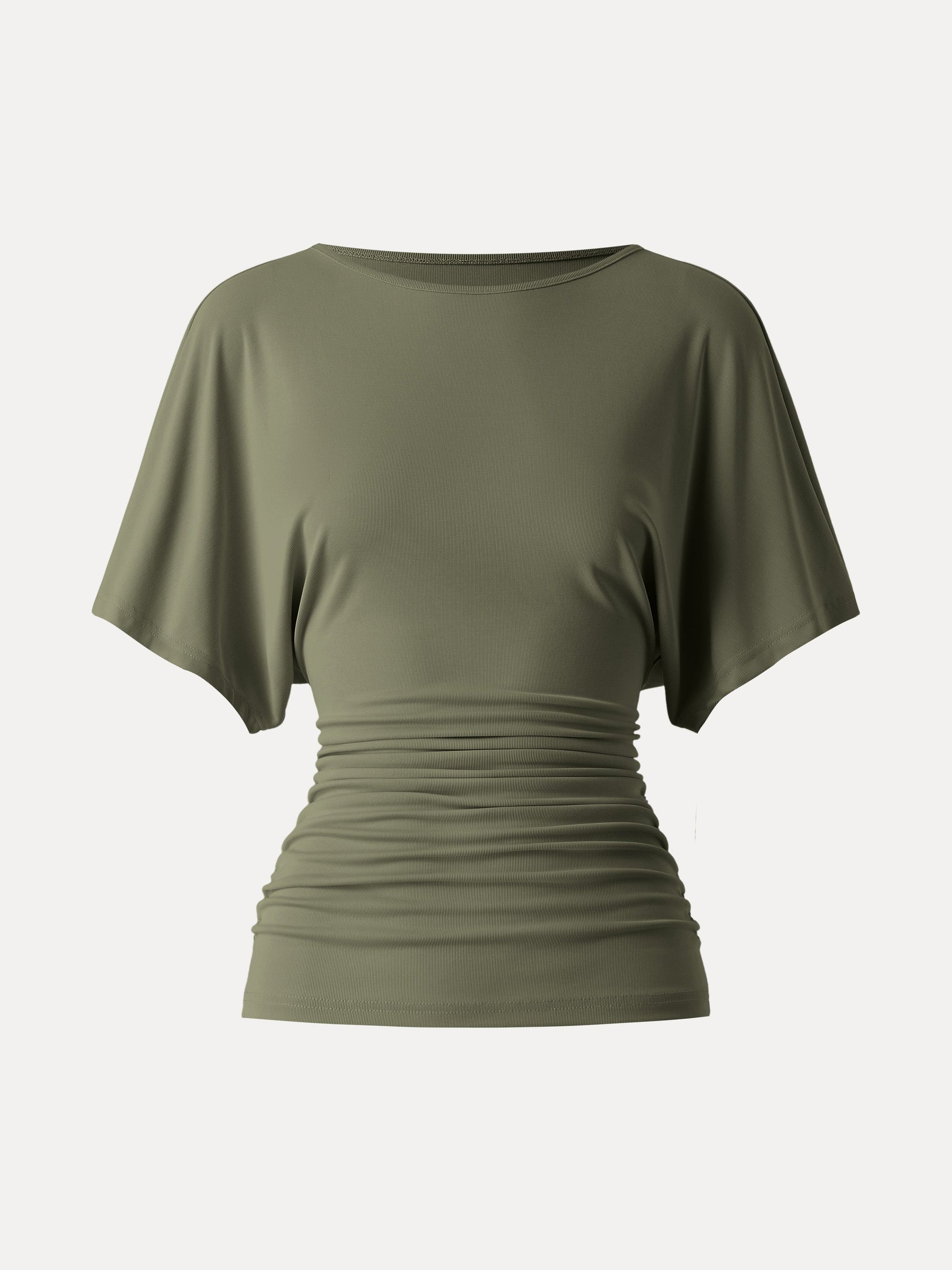 Batwing Ruched Waist-Cinching Top