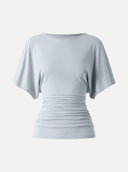 Batwing Ruched Waist-Cinching Top